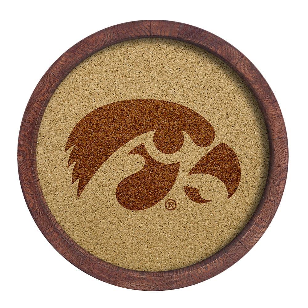 Iowa Hawkeyes: "Faux" Barrel Framed Cork Board - The Fan-Brand
