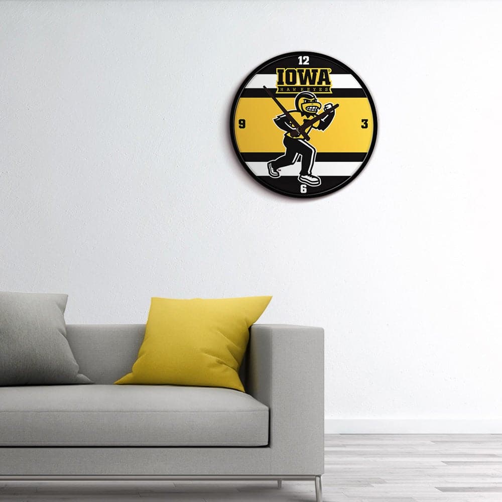 Iowa Hawkeyes: Herky - Modern Disc Wall Clock - The Fan-Brand