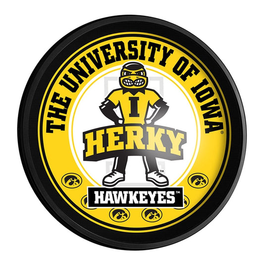 Iowa Hawkeyes: Herky - Round Slimline Lighted Wall Sign - The Fan-Brand