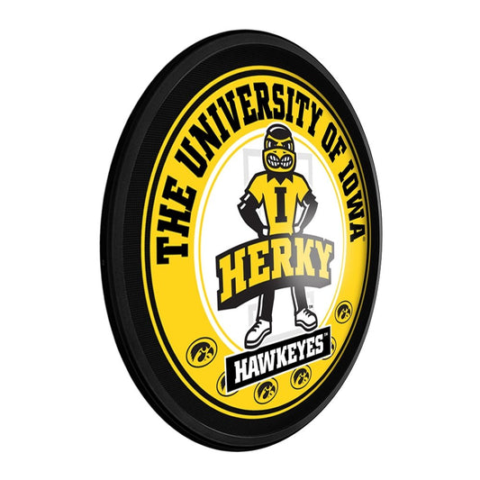 Iowa Hawkeyes: Herky - Round Slimline Lighted Wall Sign - The Fan-Brand