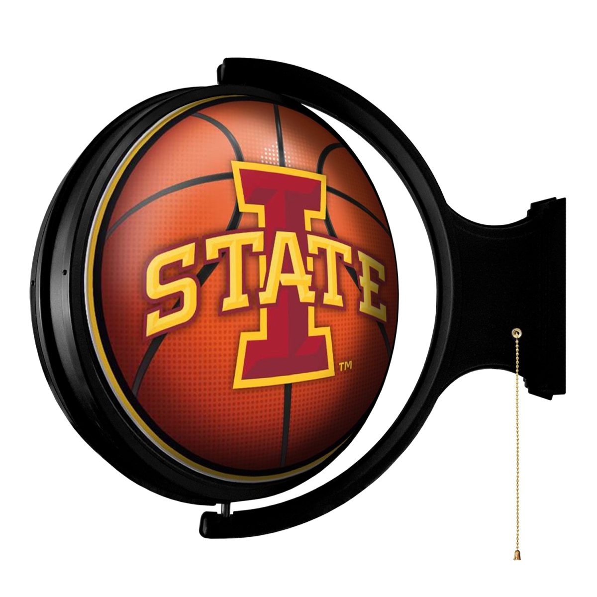 Iowa State Cyclones: Basketball - Original Round Rotating Lighted Wall Sign - The Fan-Brand