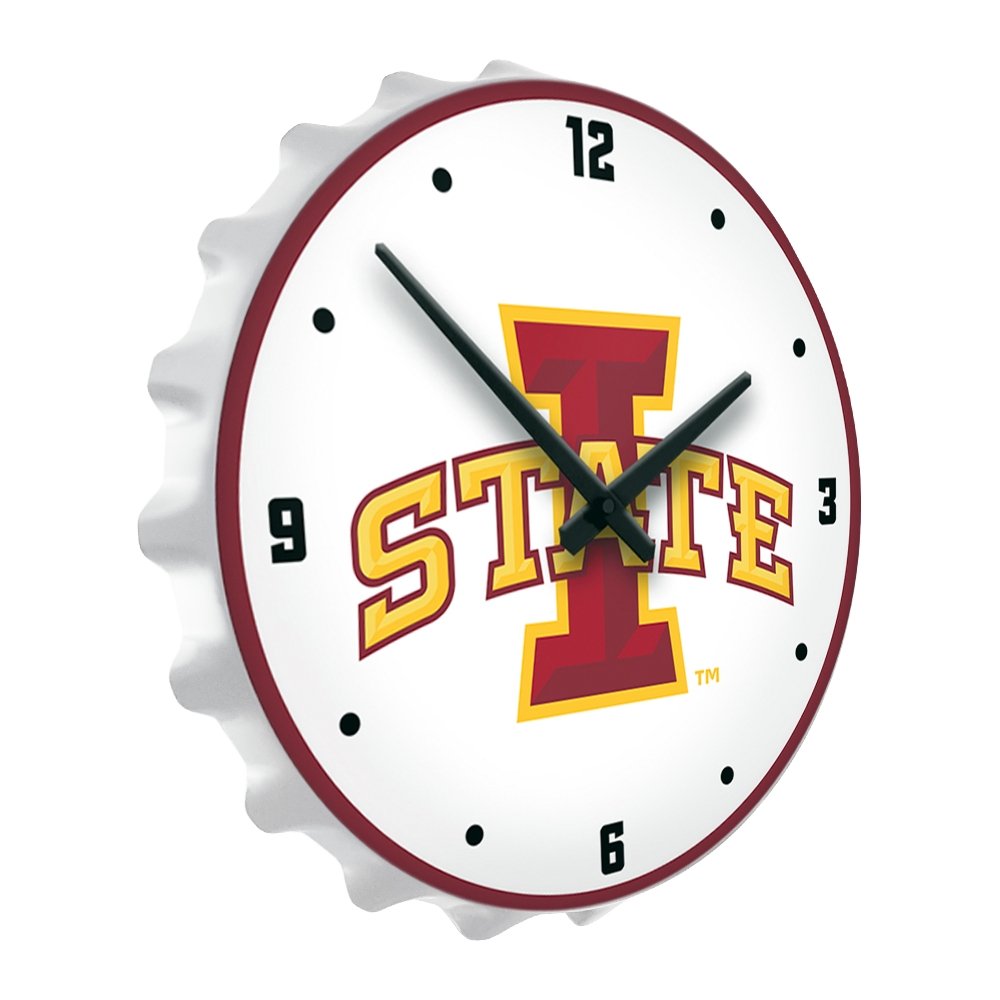 Iowa State Cyclones: Bottle Cap Lighted Wall Clock - The Fan-Brand