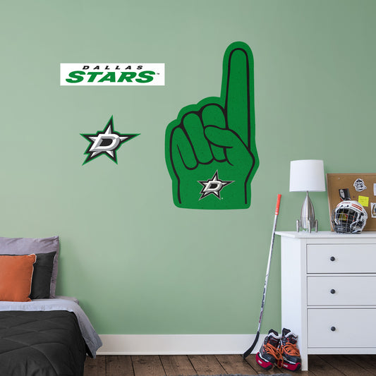 Dallas Stars:  2022  Foam Finger        - Officially Licensed NHL Removable     Adhesive Decal