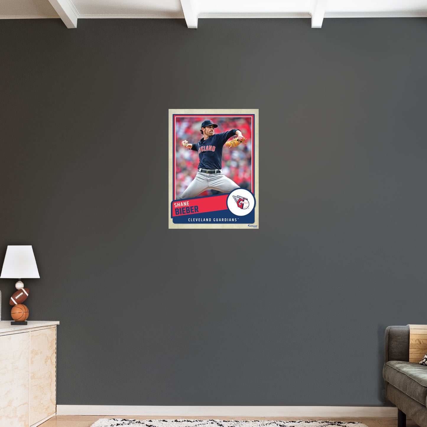 Cleveland Guardians: Shane Bieber  Poster        - Officially Licensed MLB Removable     Adhesive Decal
