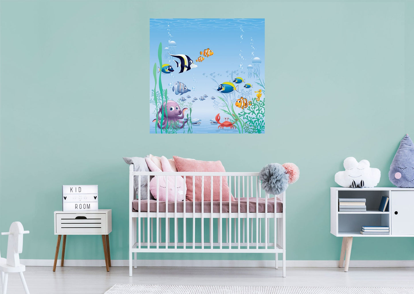 Nursery:  Aquatic Family Mural        -   Removable Wall   Adhesive Decal