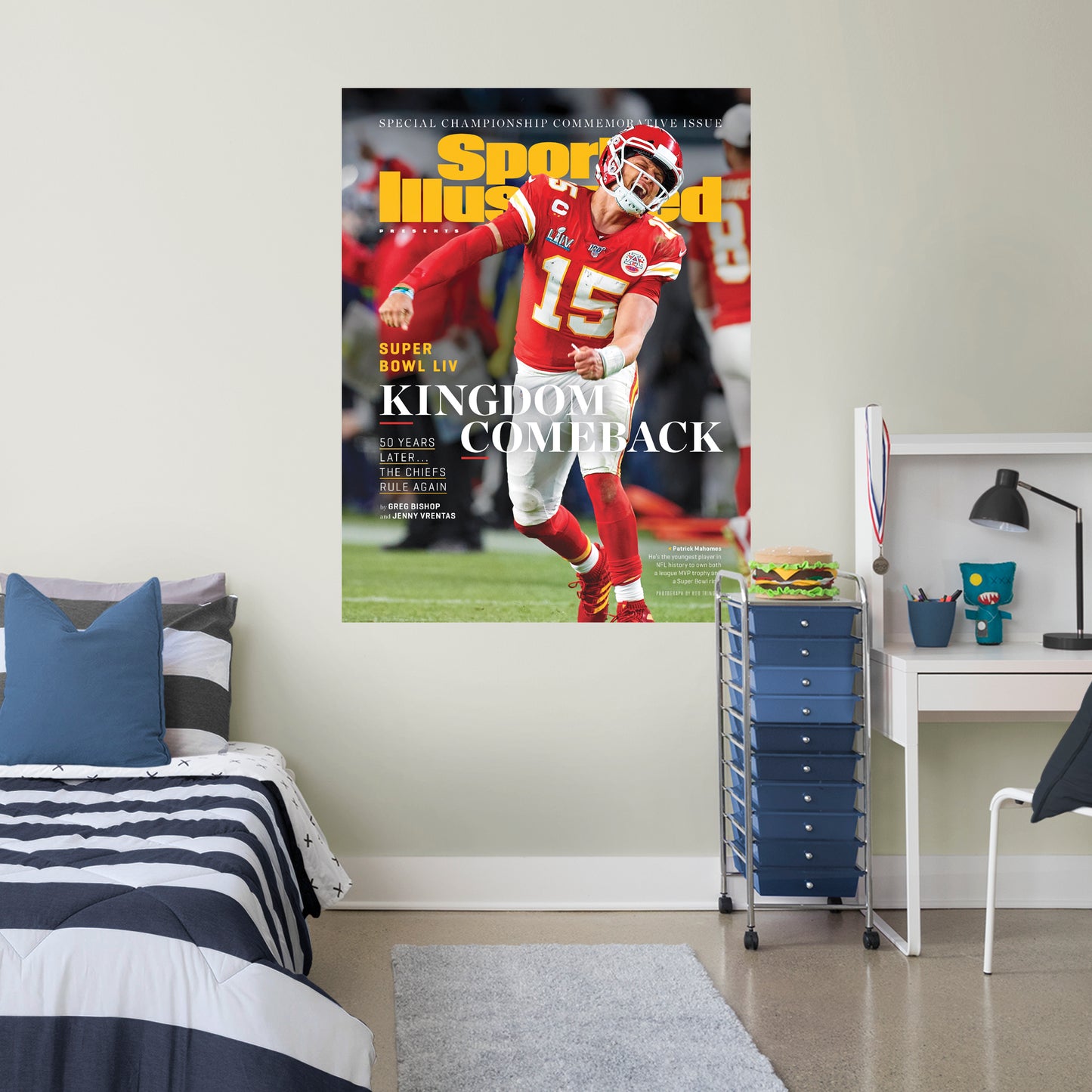 Kansas City Chiefs: Patrick Mahomes II Super Bowl LIV Commemoraitve Issue Sports Illustrated Cover        - Officially Licensed NFL Removable     Adhesive Decal