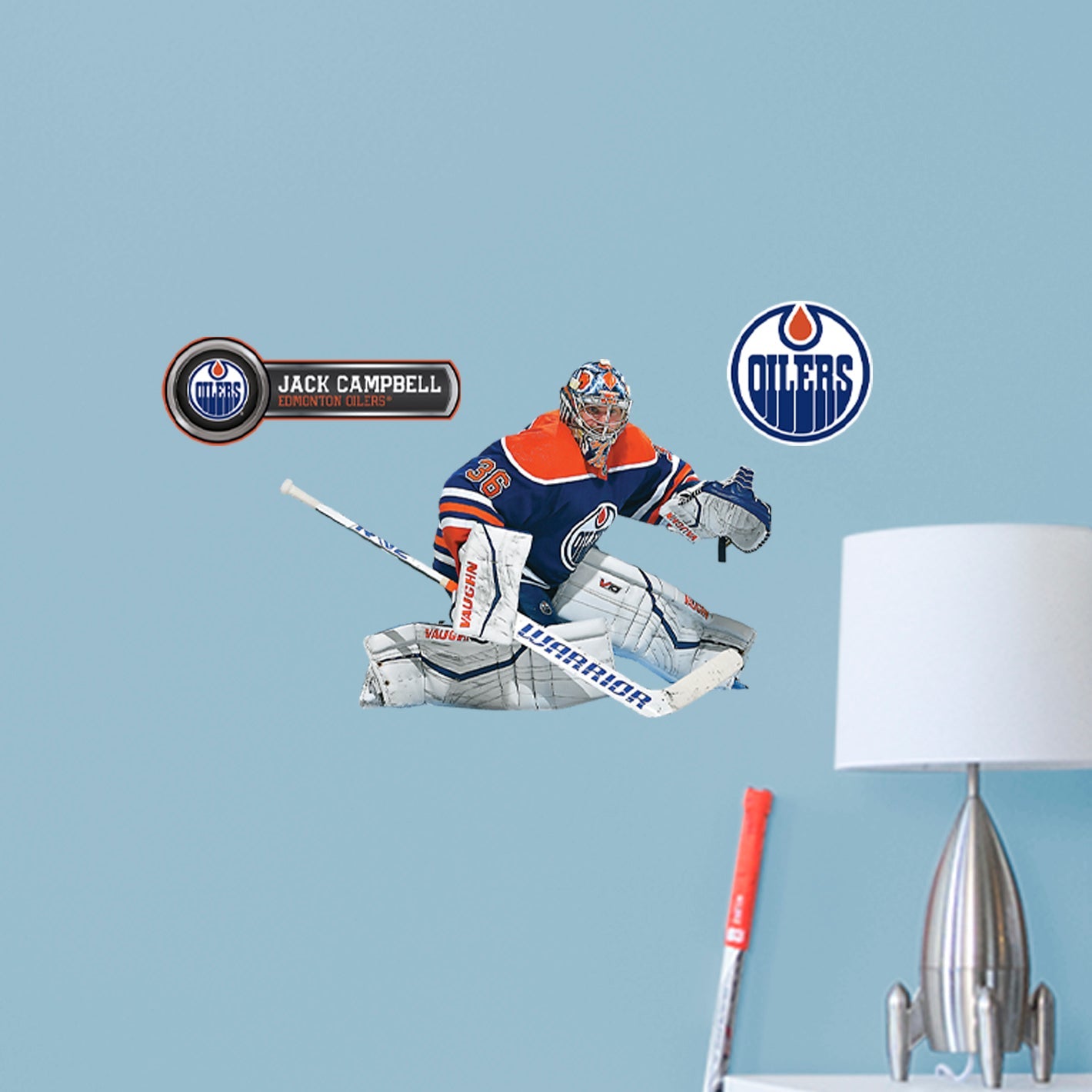 Edmonton Oilers: Jack Campbell - Officially Licensed NHL Removable Adhesive Decal