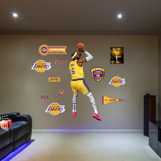 Los Angeles Lakers: LeBron James  All-Time Scoring Leader Shot        - Officially Licensed NBA Removable     Adhesive Decal