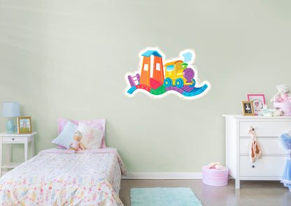 Nursery:  Colored Train Icon        -   Removable Wall   Adhesive Decal