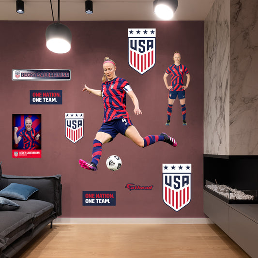 becky sauerbrunn  RealBig        - Officially Licensed USWNT Removable     Adhesive Decal