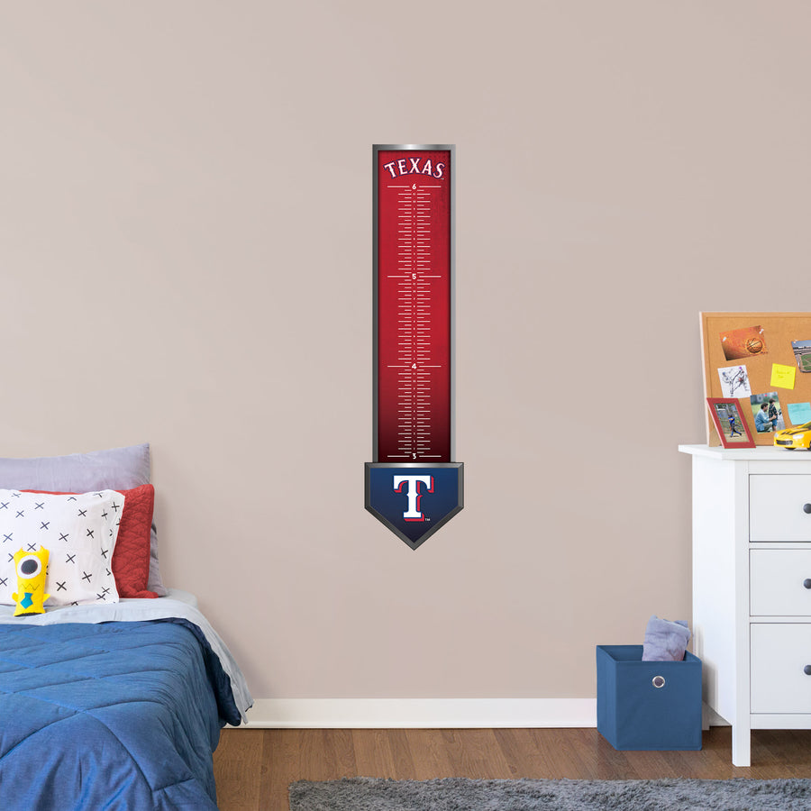 Texas Rangers - Growth Chart - Official MLB - Reusable Vinyl Wall Decal
