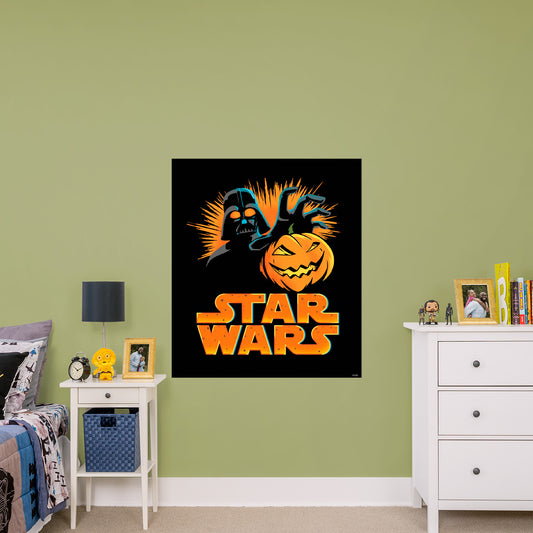Darth Vader Pumpkin Poster        - Officially Licensed Star Wars Removable     Adhesive Decal