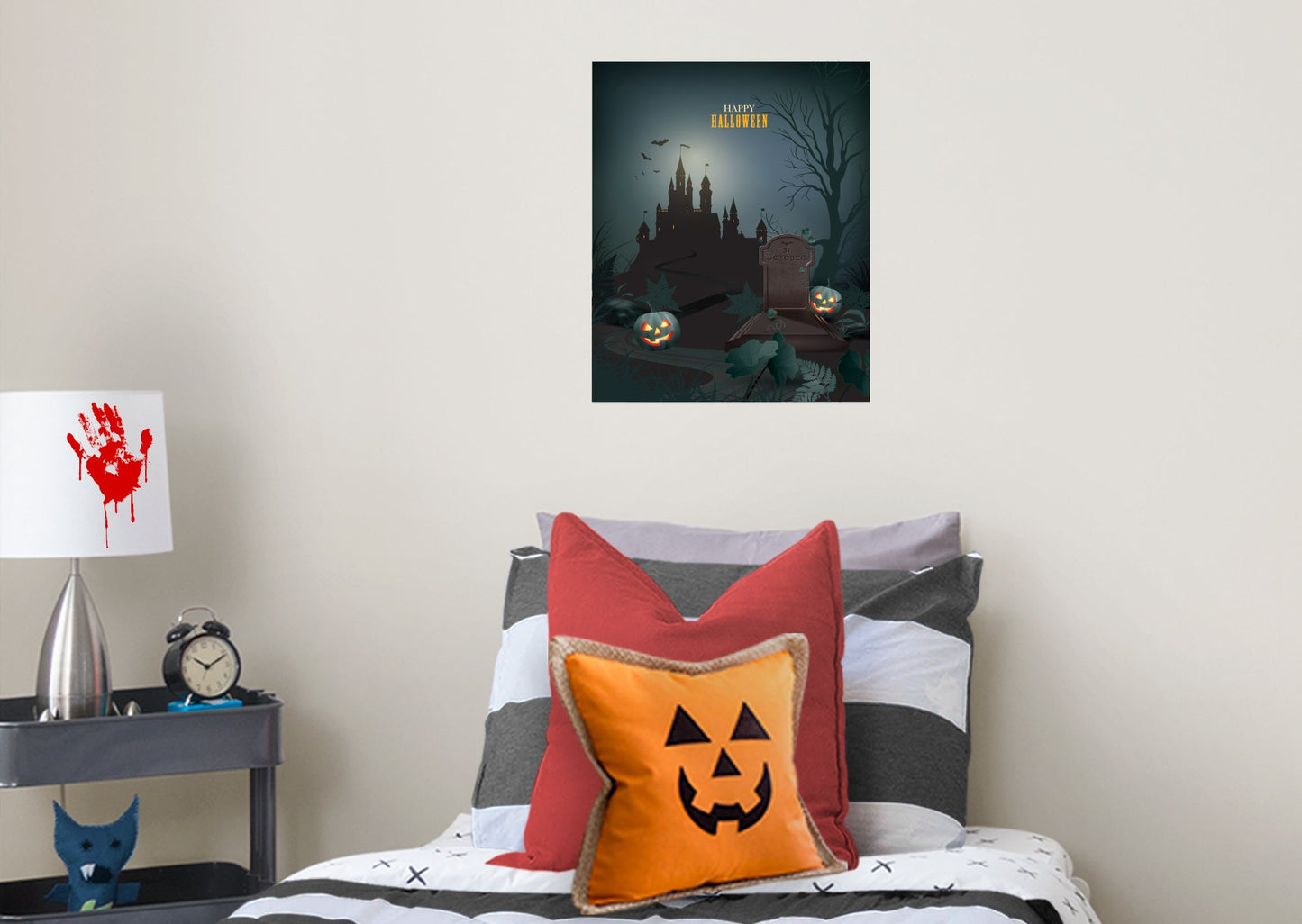 Halloween:  Far Away Castle Mural        -   Removable Wall   Adhesive Decal