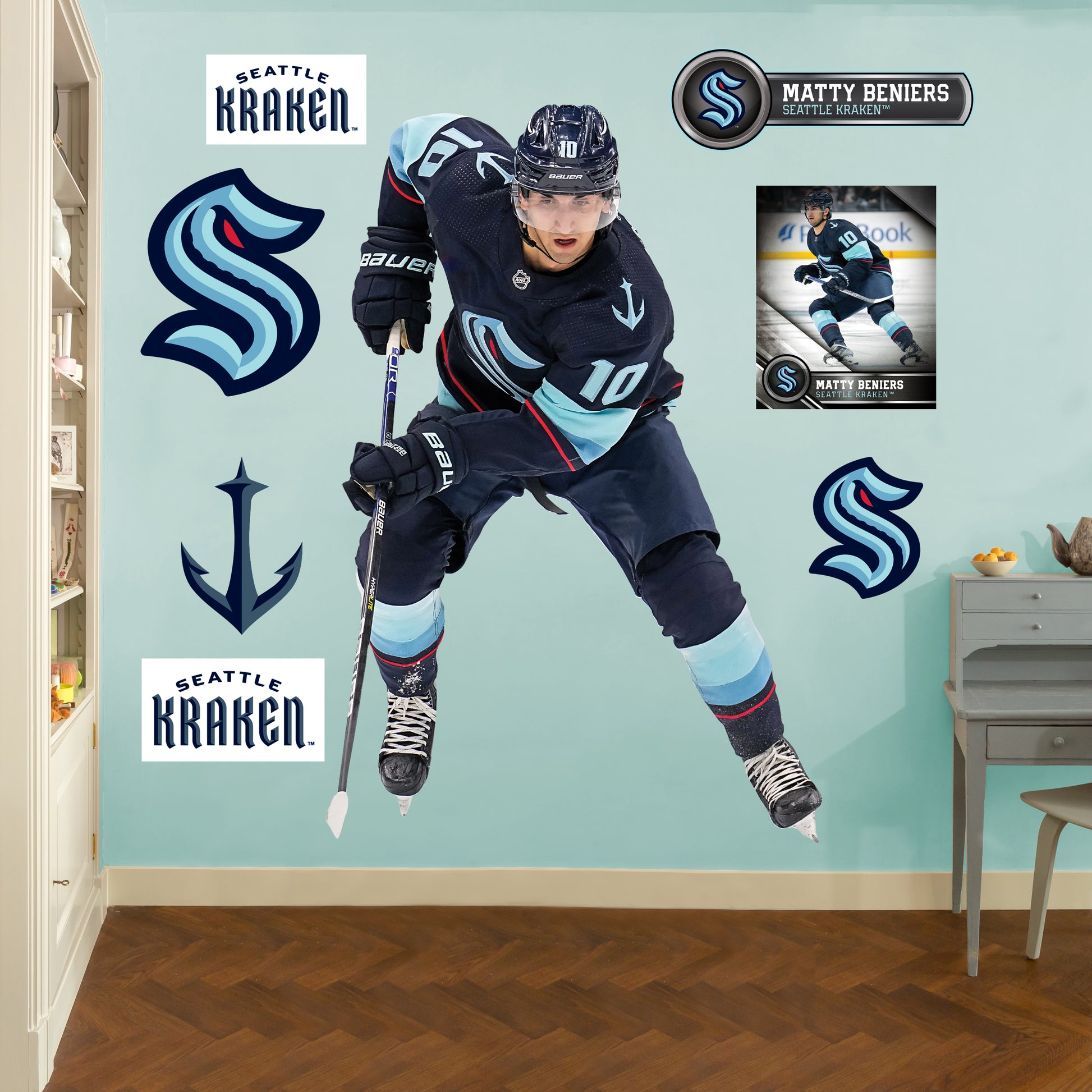 Seattle Kraken: Matty Beniers 2022 - Officially Licensed NHL Removable –  Fathead