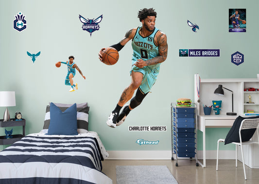 Charlotte Hornets: Miles Bridges 2021 Buzz City        - Officially Licensed NBA Removable Wall   Adhesive Decal