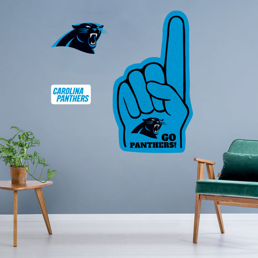 Carolina Panthers:   Foam Finger        - Officially Licensed NFL Removable     Adhesive Decal