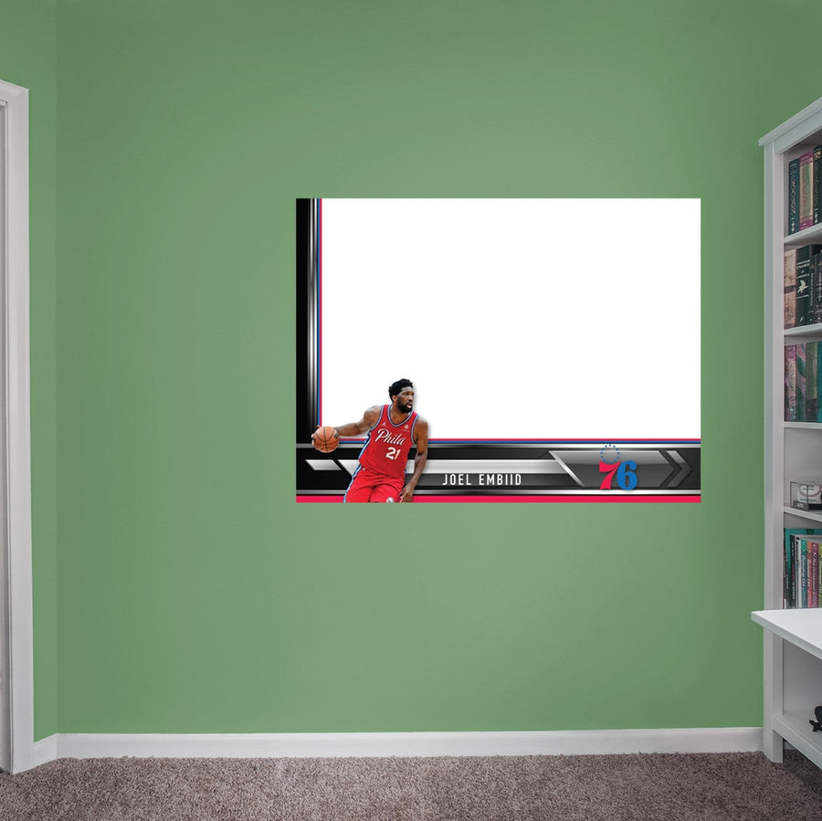 Philadelphia 76ers - Joel Embiid - Dry Erase Whiteboard - Official NBA - Reusable Vinyl Wall Decal