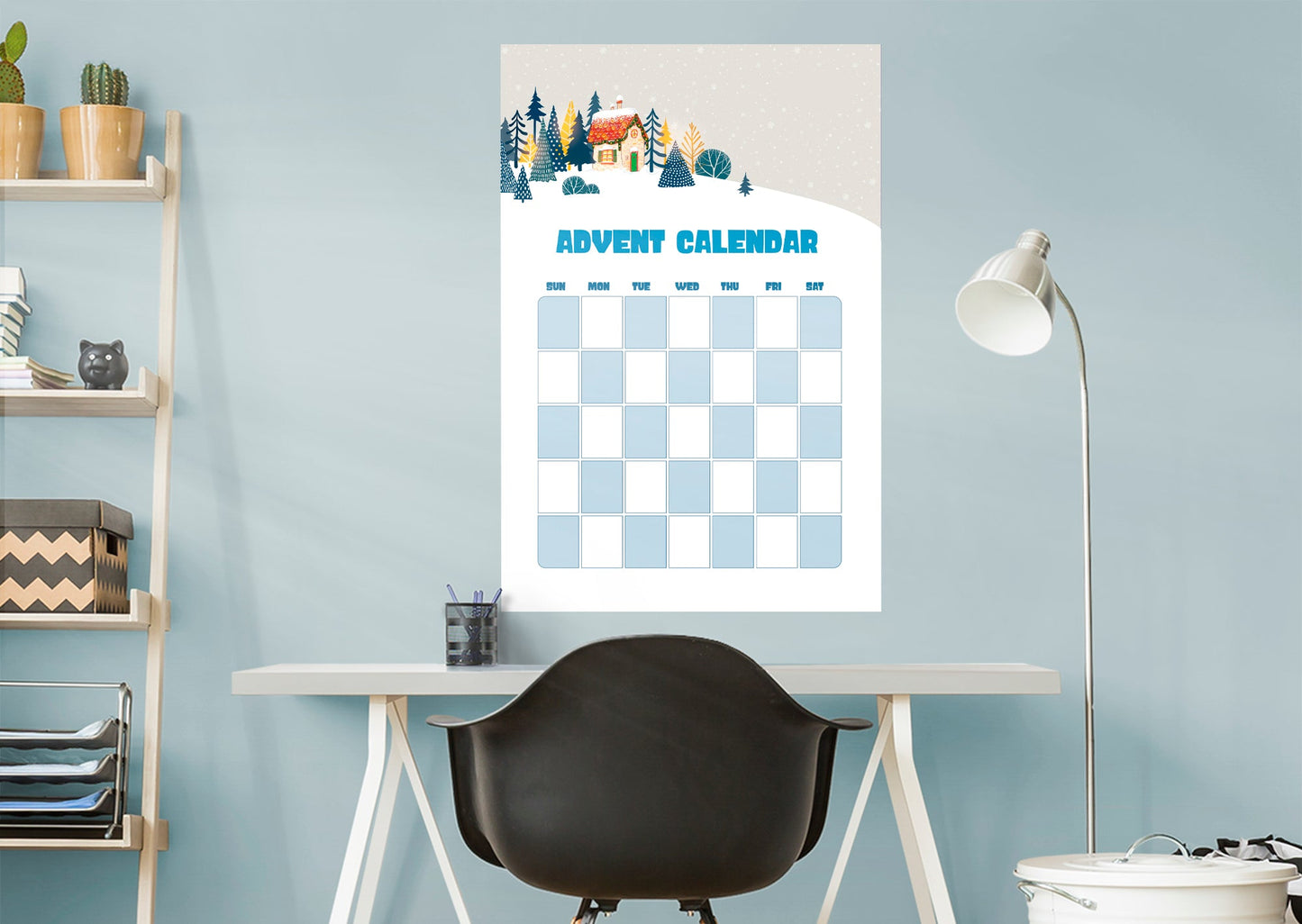 Calendars: It's Snowing Dry Erase - Removable Adhesive Decal