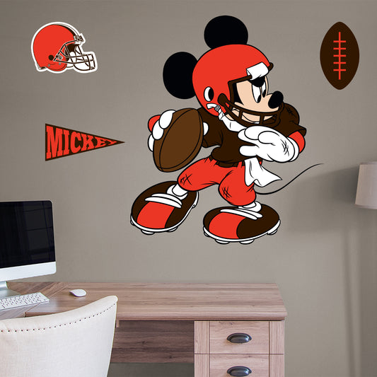 Cleveland Browns: Mickey Mouse 2021        - Officially Licensed NFL Removable     Adhesive Decal