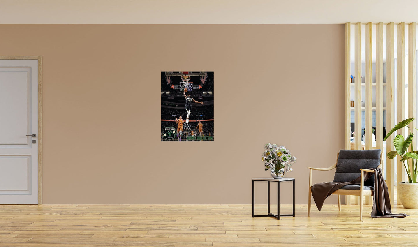 Milwaukee Bucks: Khris Middleton 2021 Finals Dunk Mural        - Officially Licensed NBA Removable Wall   Adhesive Decal