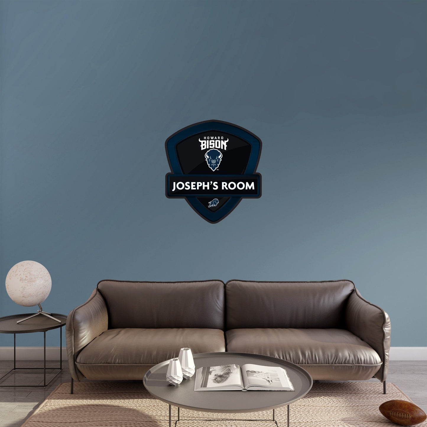 Howard Bison:   Badge Personalized Name        - Officially Licensed NCAA Removable     Adhesive Decal