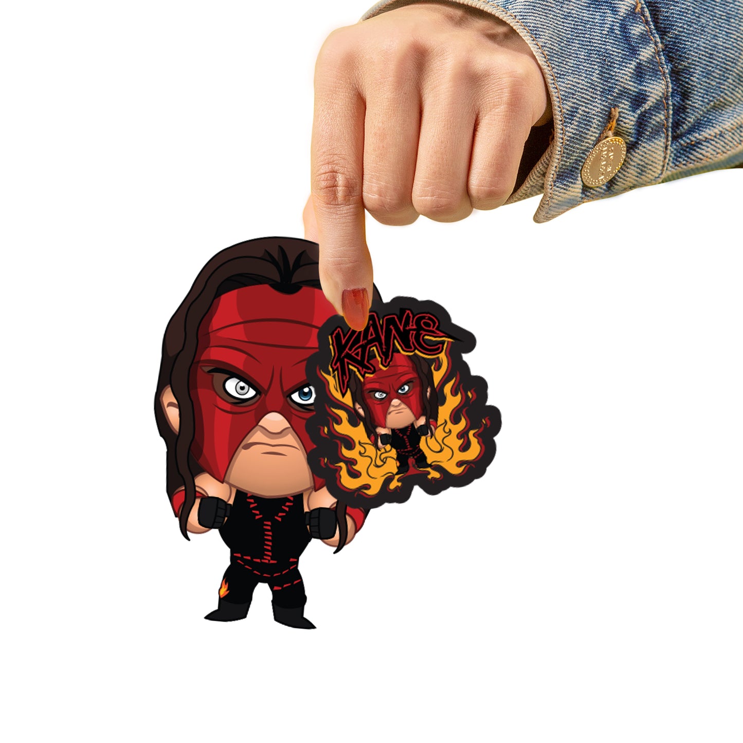 Sheet of 5 -Kane Minis - Officially Licensed WWE Removable Adhesive Decal