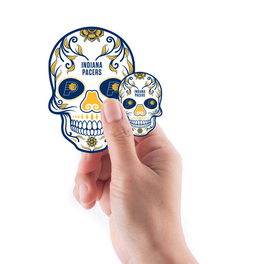 Sheet of 5 -Indiana Pacers:   Skull Minis        - Officially Licensed NBA Removable     Adhesive Decal