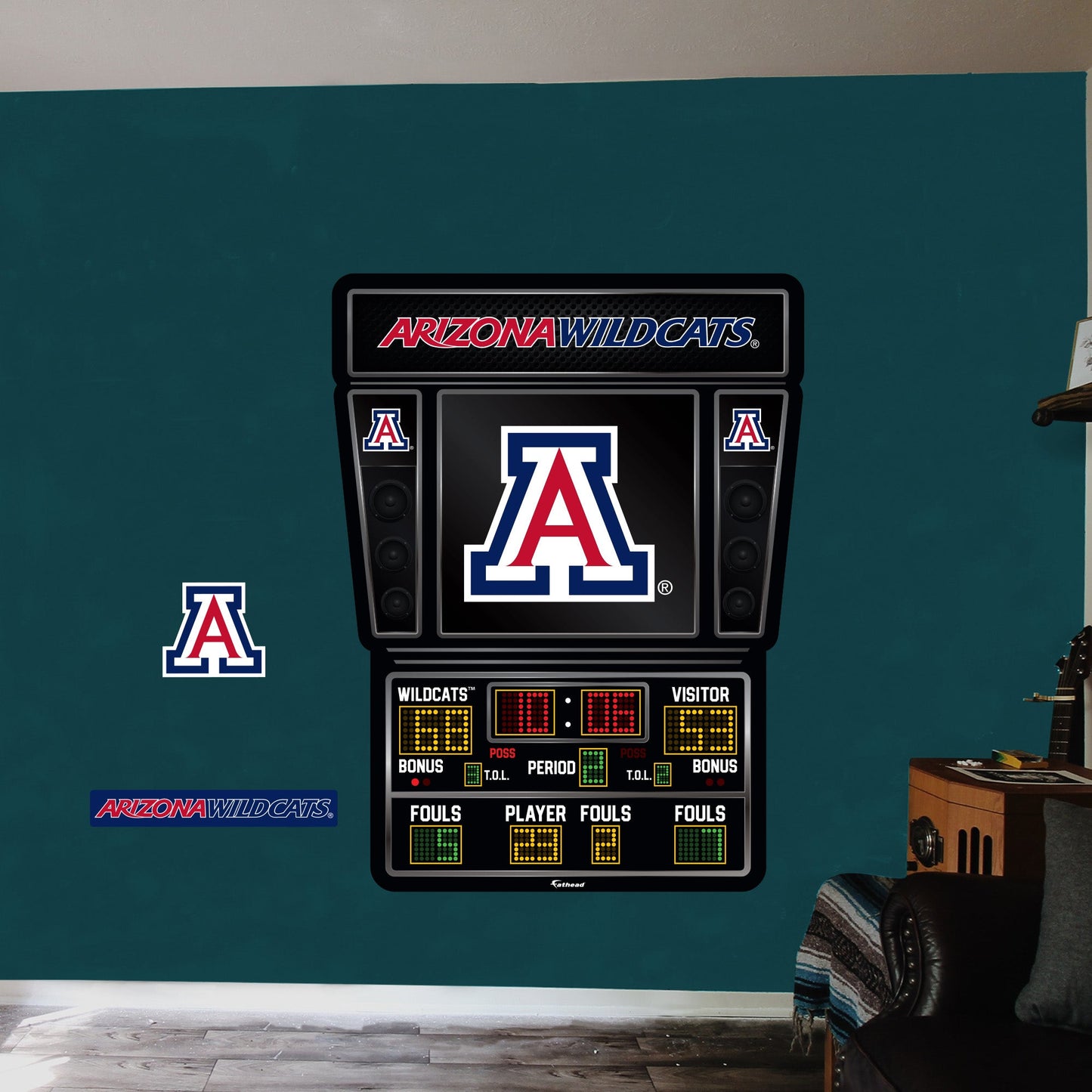 Arizona Wildcats:   Basketball Scoreboard        - Officially Licensed NCAA Removable     Adhesive Decal