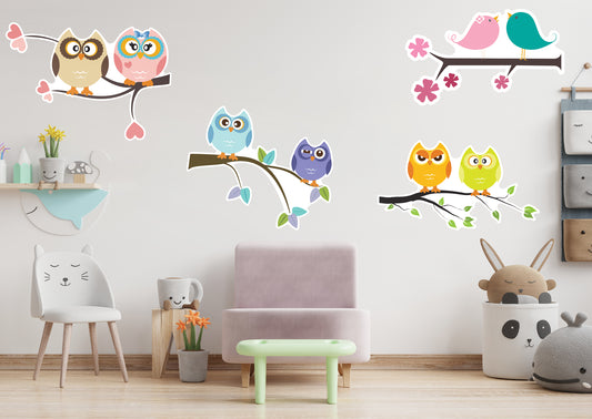 Nursery: Owl Couples Collection        -   Removable Wall   Adhesive Decal