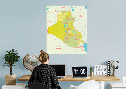 Maps of Asia: Iraq Mural        -   Removable Wall   Adhesive Decal