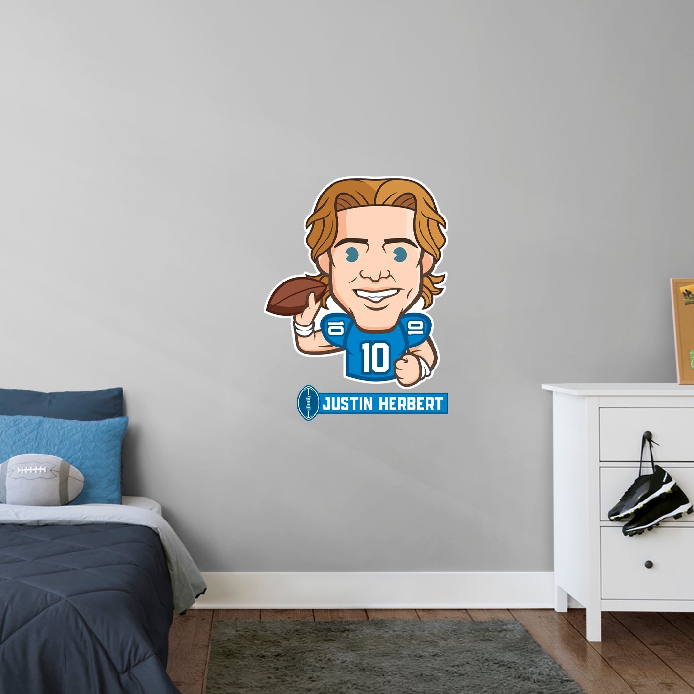 Los Angeles Chargers: Justin Herbert  Emoji        - Officially Licensed NFLPA Removable     Adhesive Decal
