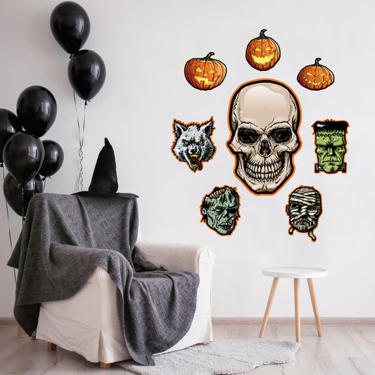 Halloween: Monster Faces Collection - Removable Wall Decals