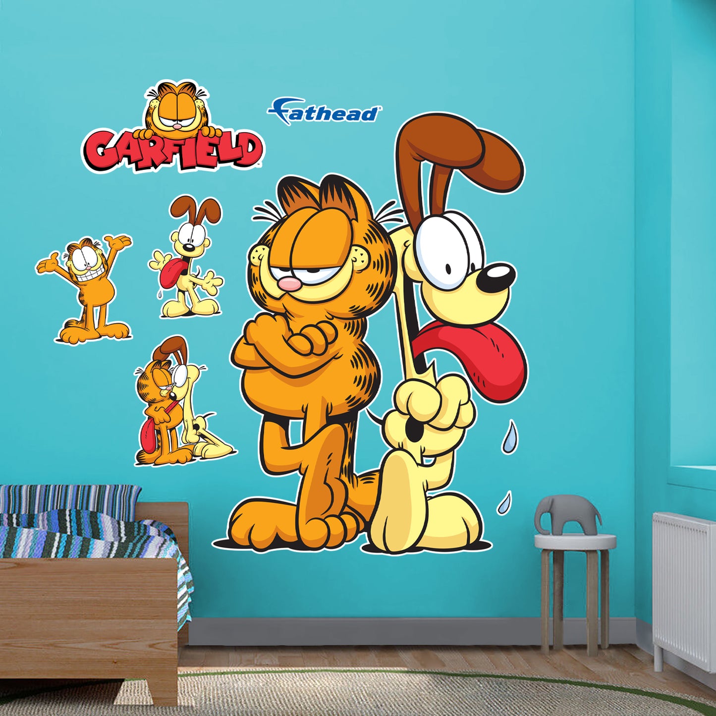 Garfield: Garfield & Odie RealBigs        - Officially Licensed Nickelodeon Removable     Adhesive Decal