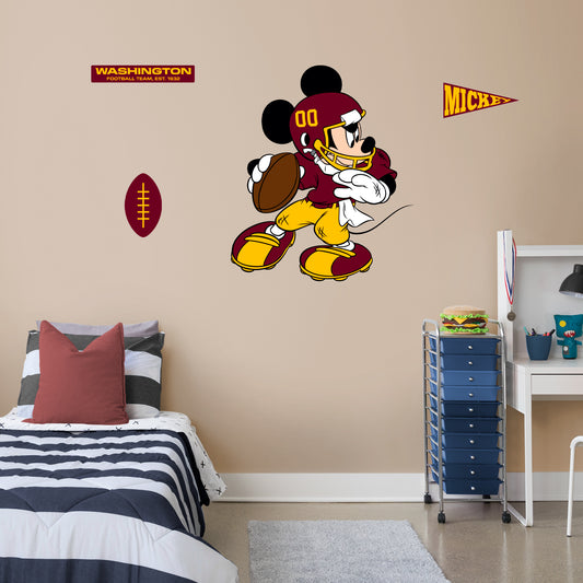 Washington Football Team: Mickey Mouse 2021        - Officially Licensed NFL Removable     Adhesive Decal