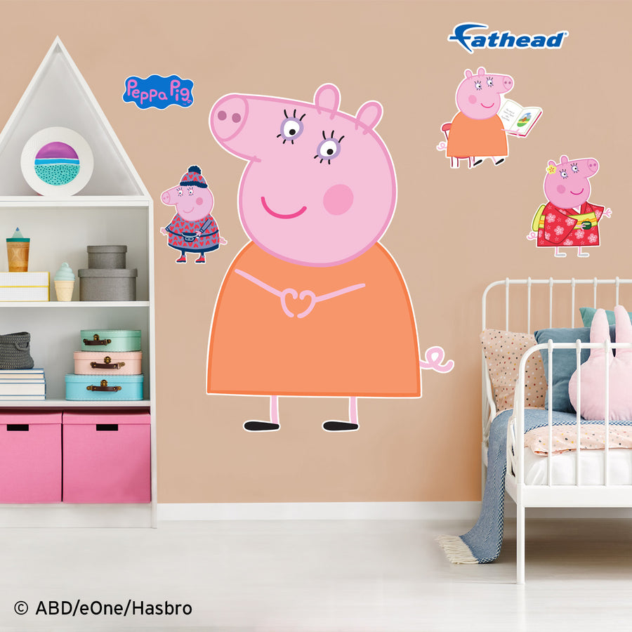 Mummy Pig - Peppa Pig - RealBig Collection - Official Hasbro - Reusable Vinyl Wall Decals