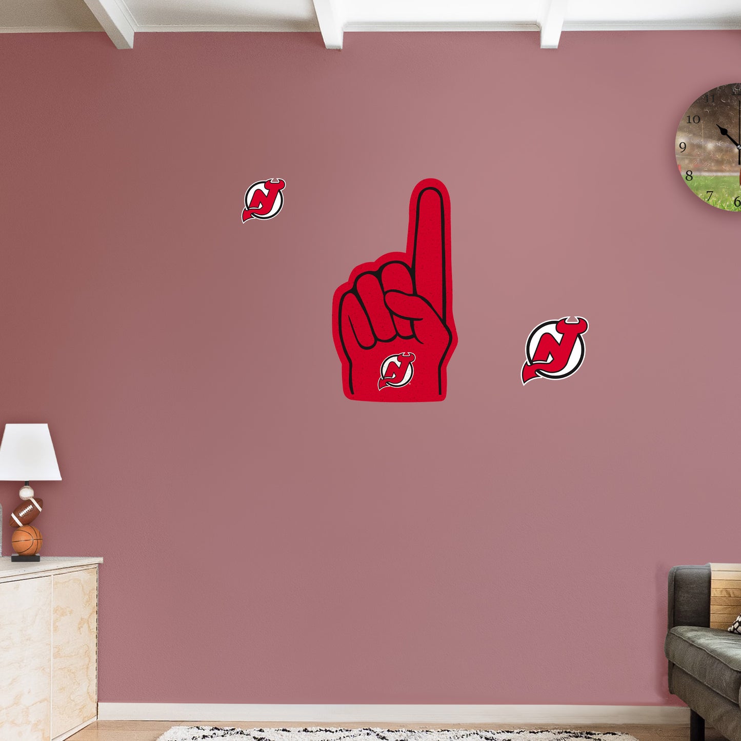 New Jersey Devils:    Foam Finger        - Officially Licensed NHL Removable     Adhesive Decal