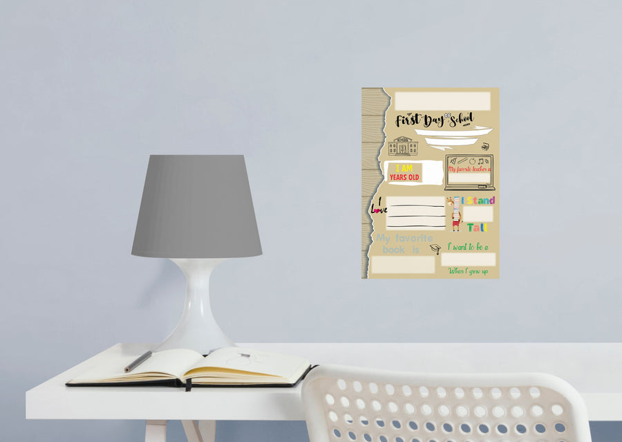 Back to School:  Ripped Paper Dry Erase Vinyl        -   Removable Wall   Adhesive Decal