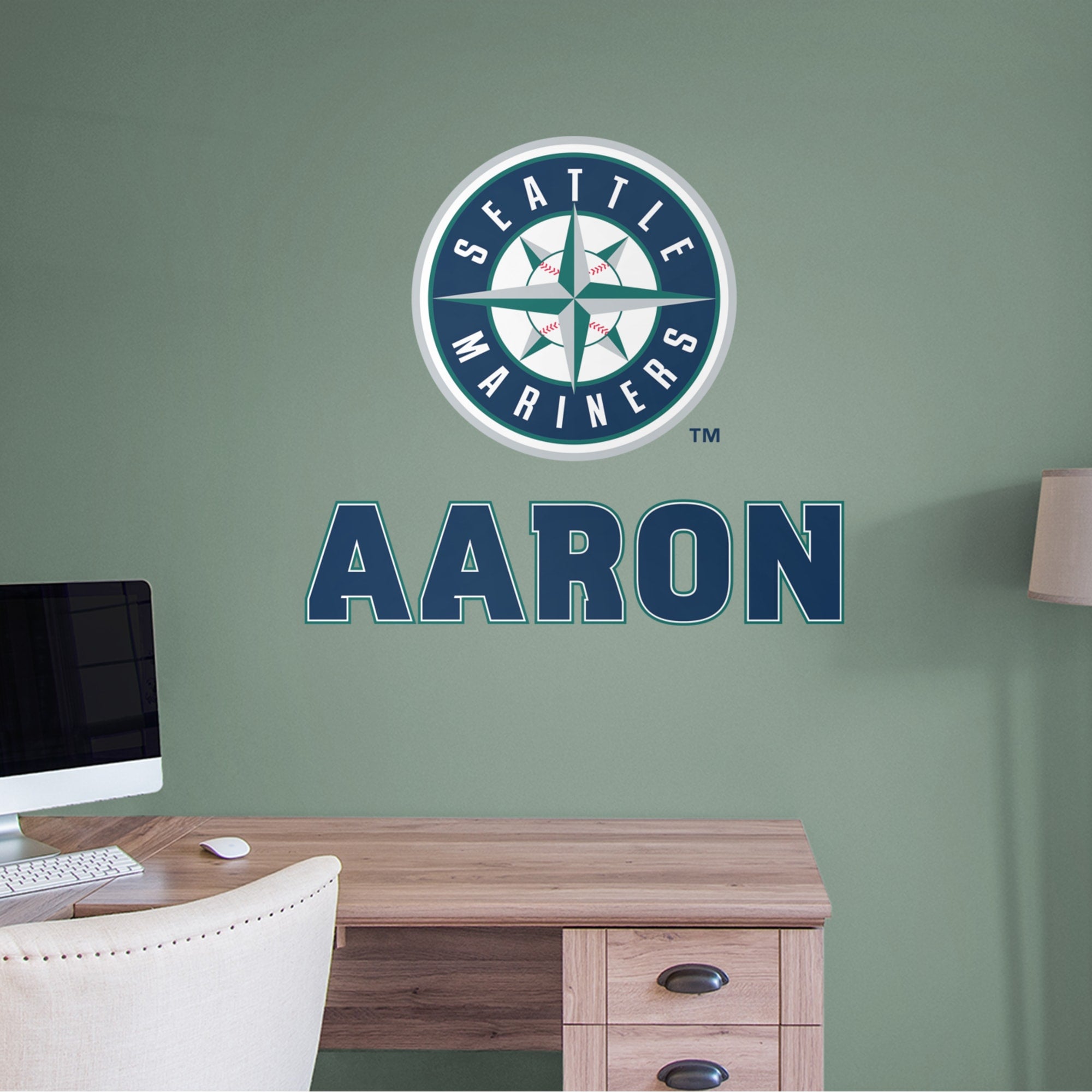 Mariners Logo Sticker Seattle Mariners - Stacked Logo - With Personalized Name - Official ML ...