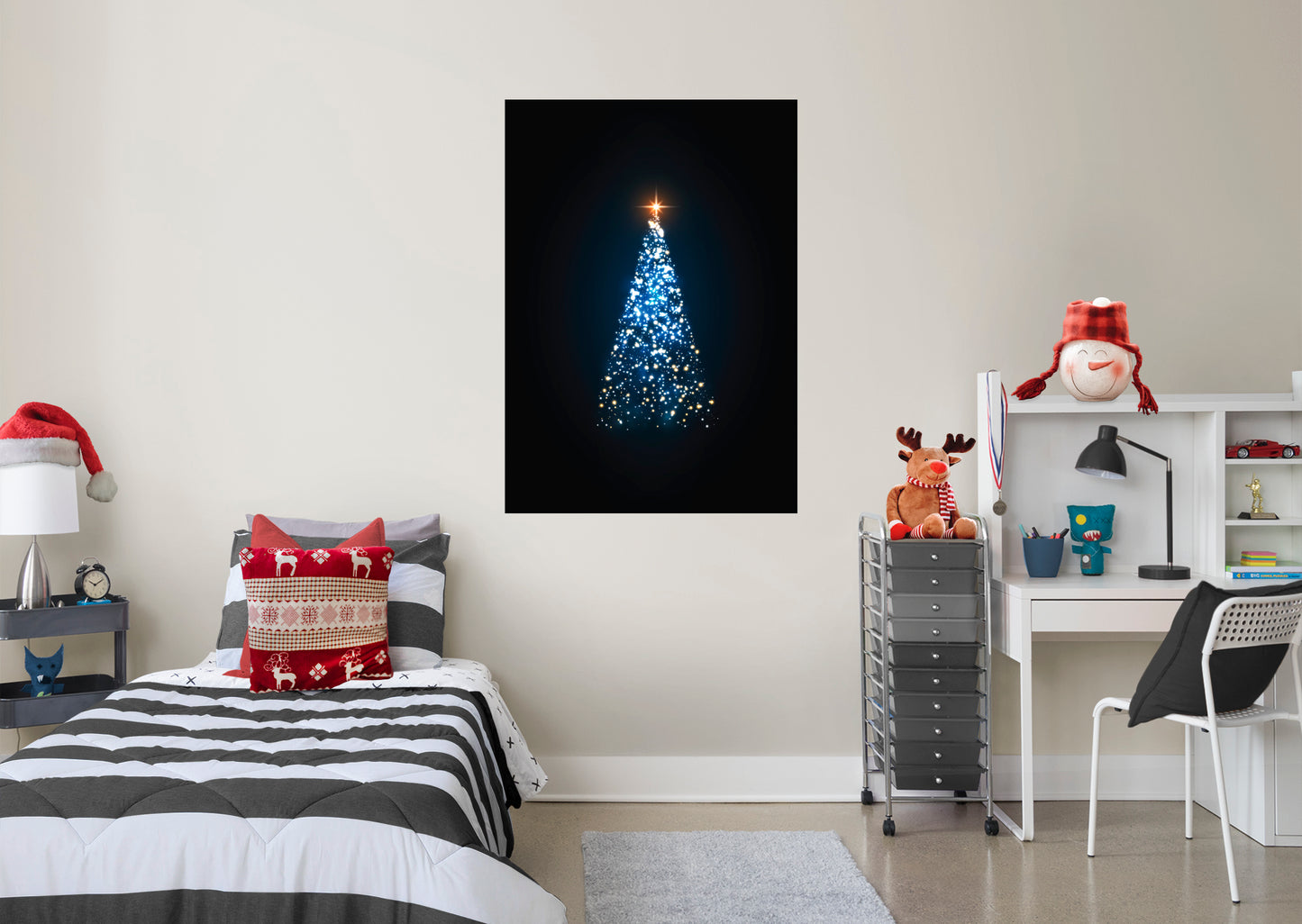 Christmas:  Tree Made of Lights Poster        -   Removable     Adhesive Decal