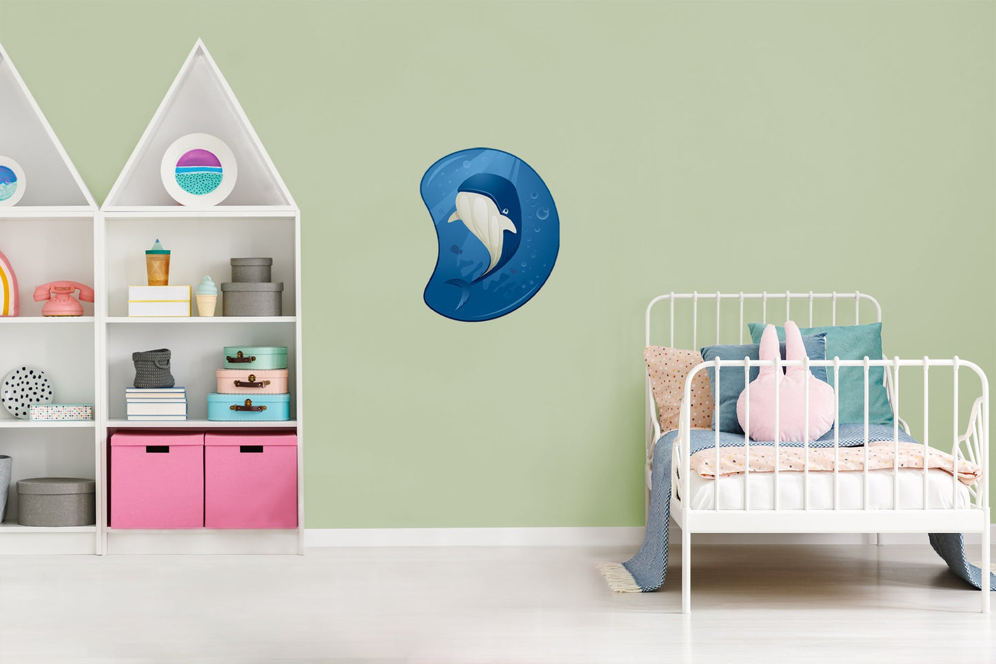Nursery:  Whale Icon        -   Removable Wall   Adhesive Decal