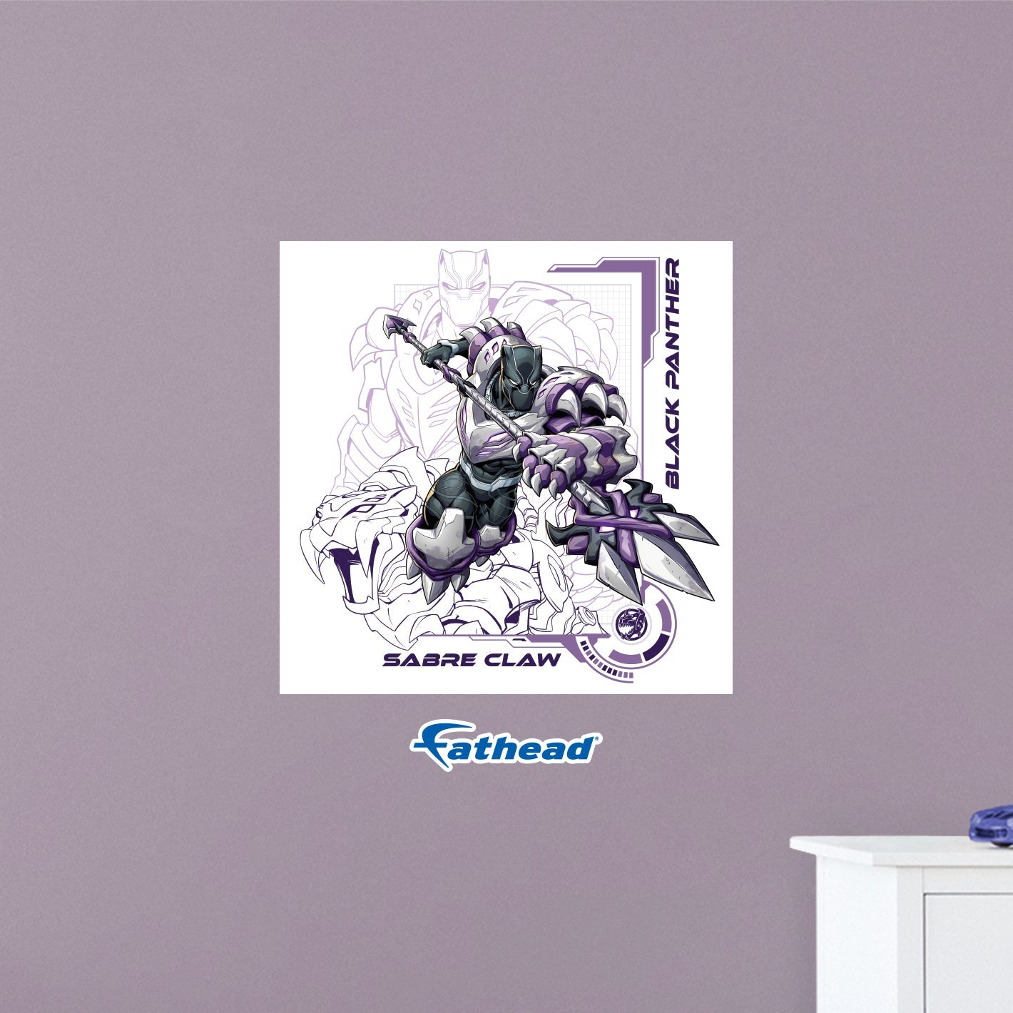 Mech Strike Mechasaurs: Black Panther - Sabre Claw Poster        - Officially Licensed Marvel Removable     Adhesive Decal