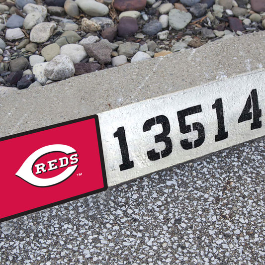 Cincinnati Reds:  Address Block Logo        - Officially Licensed MLB    Outdoor Graphic