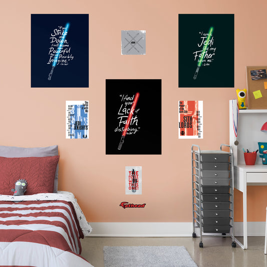 Light Saber Poster Collection        - Officially Licensed Star Wars Removable Wall   Adhesive Decal