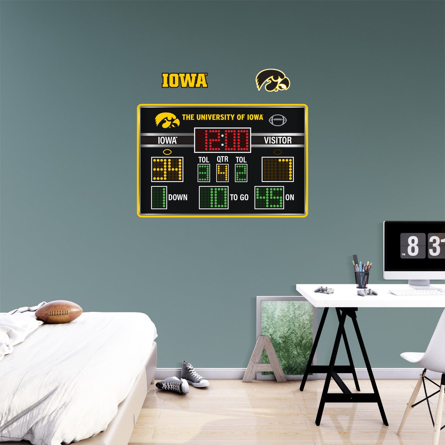 Iowa Hawkeyes:   Football Scoreboard        - Officially Licensed NCAA Removable     Adhesive Decal