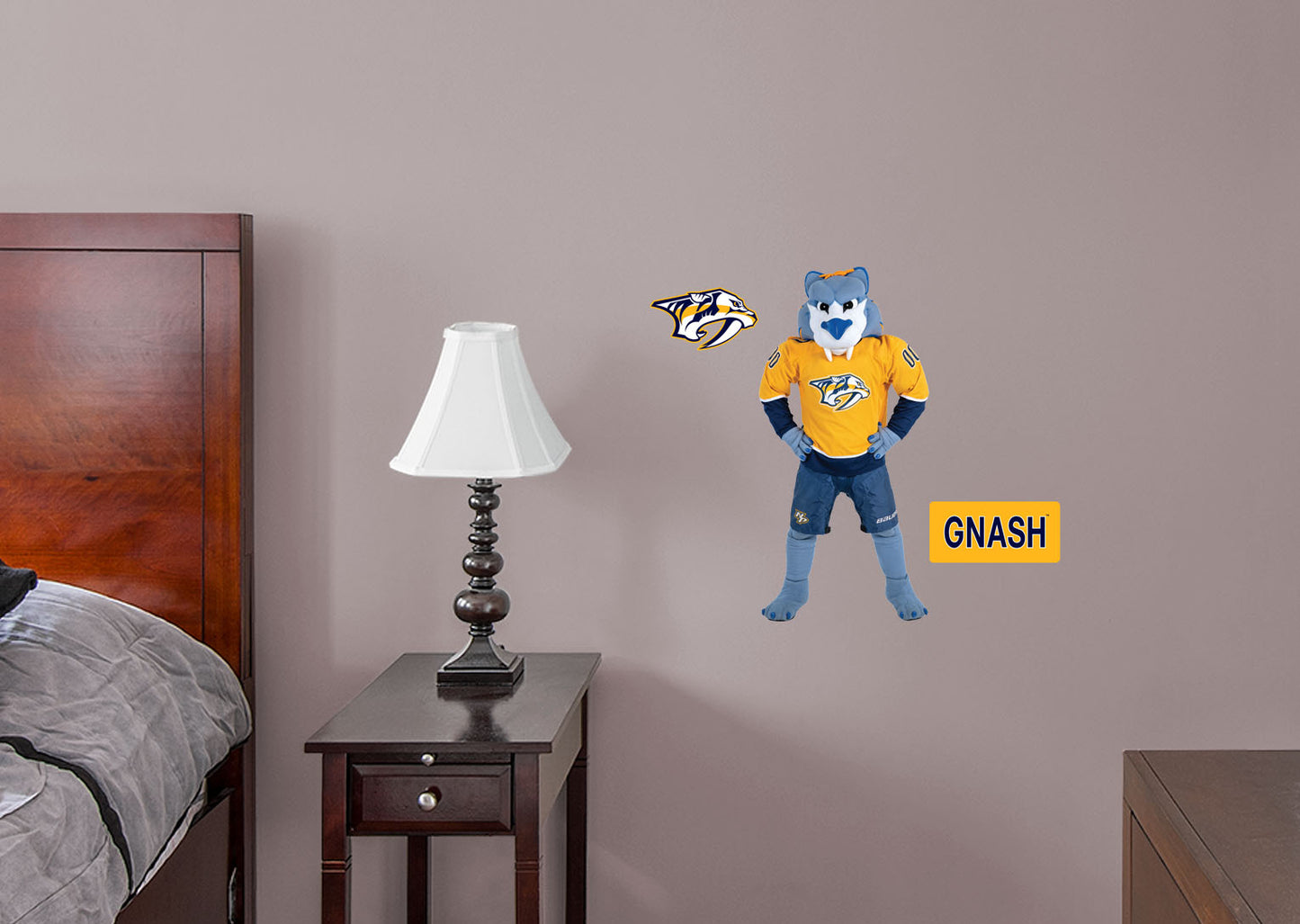 Nashville Predators: Gnash 2021 Mascot        - Officially Licensed NHL Removable Wall   Adhesive Decal