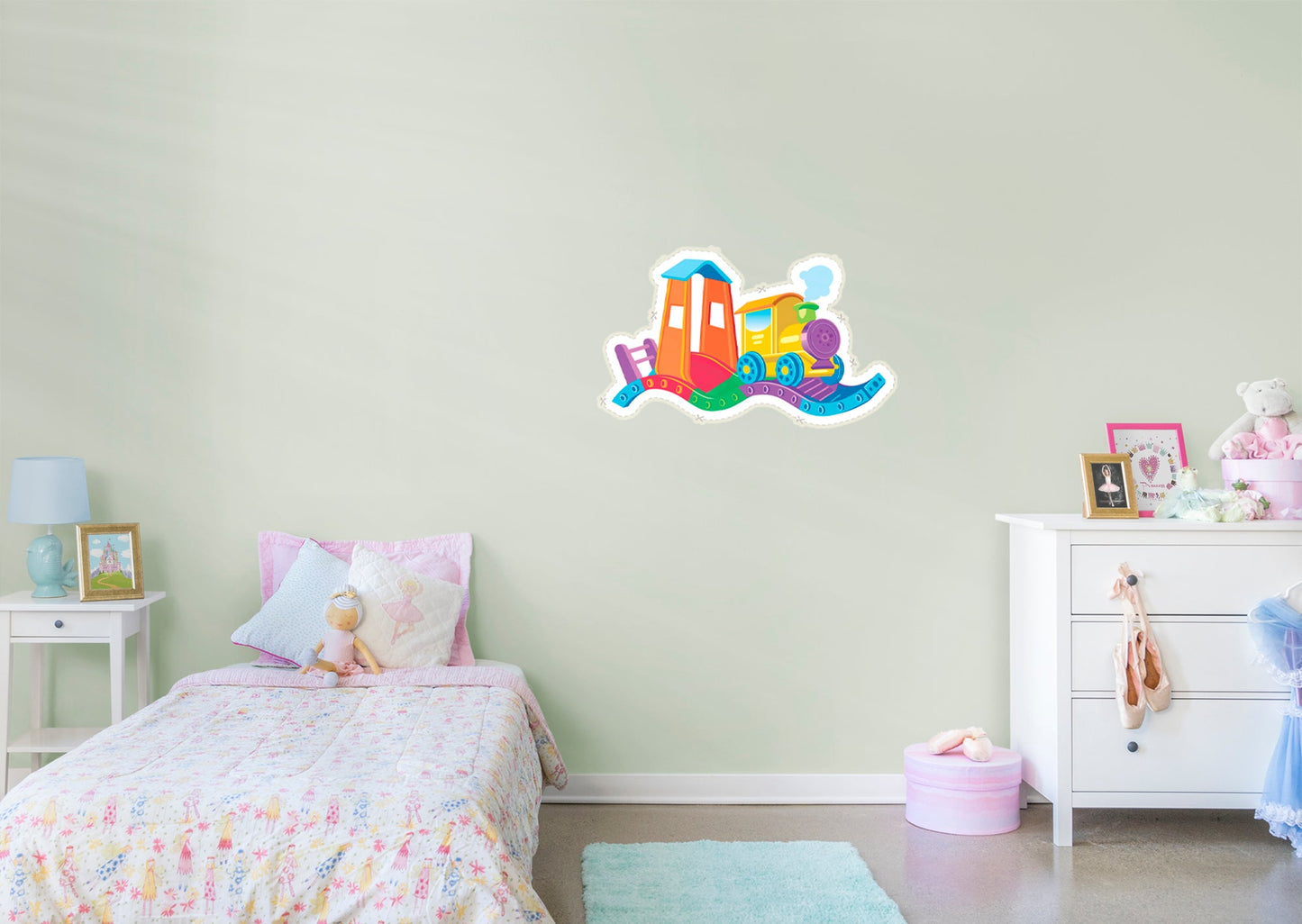 Nursery:  Colored Train Icon        -   Removable Wall   Adhesive Decal