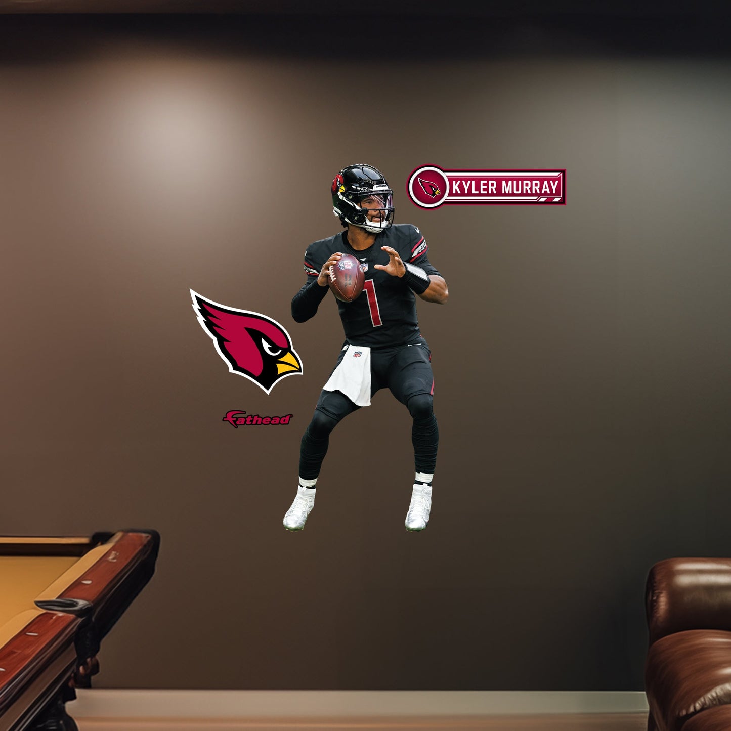 Arizona Cardinals: Kyler Murray Black Jersey        - Officially Licensed NFL Removable     Adhesive Decal