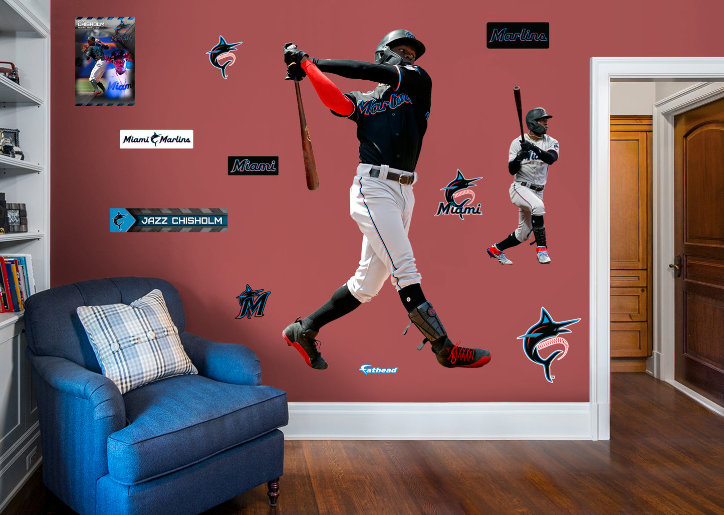 Miami Marlins: Jazz Chisholm Jr. 2021        - Officially Licensed MLB Removable Wall   Adhesive Decal