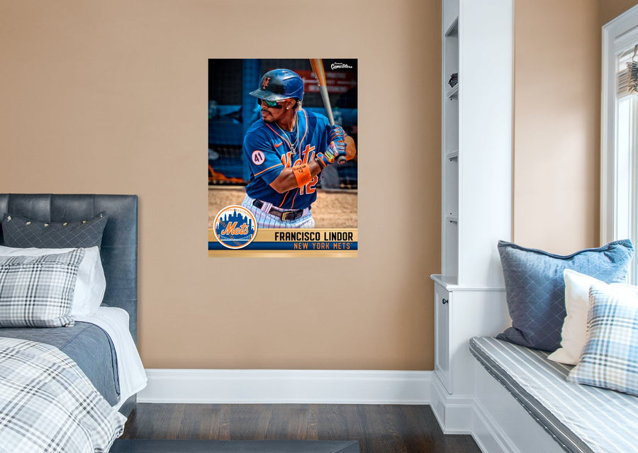 Francisco Lindor - GameStars Series - Peel & Stick Poster - Official MLB - New York Mets - Reusable Vinyl Wall Decal