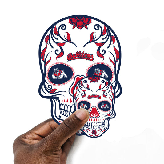 Fresno State Bulldogs:   Skull Minis        - Officially Licensed NCAA Removable     Adhesive Decal